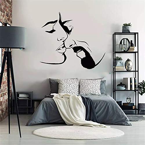 Pareja adulta pegatinas de pared besos románticos pegatinas de pared amantes románticos papel tapiz DIY decoración de arte de pared decoración de la sala de juegos en casa