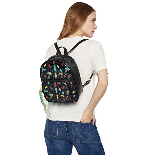 Parfois - Mochila Vinilo Estampado - Mujeres - Tallas M - Negro