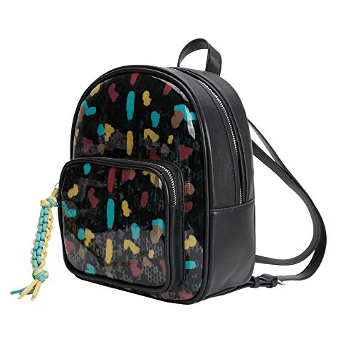 Parfois - Mochila Vinilo Estampado - Mujeres - Tallas M - Negro Parfois - Mochila Vinilo Estampado - Mujeres - Tallas M - Negro