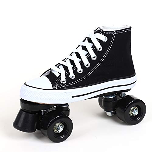 Patines De Ruedas Para Mujer Botas Patines 4 Ruedas Hombre Adulto Zapatos De Patinaje Led Patines Para Niños Niñas Diseño Retro,Black-43