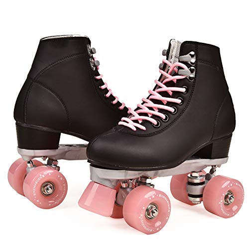 Patines de velocidad para mujeres adultas 4 ruedas exteriores retro zapatillas de monopatín Quad 2 línea para las niñas (Color: negro, talla 44) Patines de velocidad para mujeres adultas 4 ruedas exteriores retro zapatillas de monopatín Quad 2 línea para las niñas (Color: negro, talla 44)