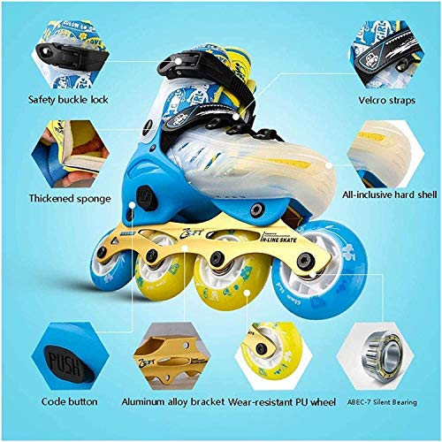 Patines en línea Ajustables, con Ruedas iluminadoras Safe Durable High Rementn Rading Roller Patines, ABEC 7 Rodamientos, para niñas y niños, Hombres y Mujeres Patines Zapatos Patines