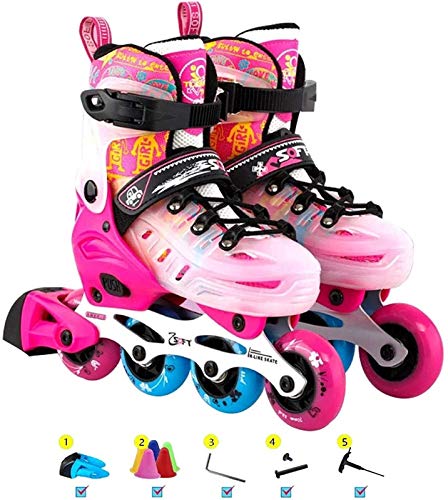 Patines en línea Ajustables, con Ruedas iluminadoras Safe Durable High Rementn Rading Roller Patines, ABEC 7 Rodamientos, para niñas y niños, Hombres y Mujeres Patines Zapatos Patines