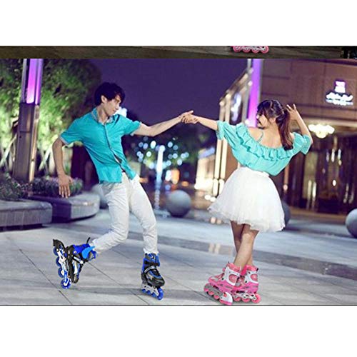 Patines en Línea Ajustables Patines de Ruedas Para Niños y Adultos Soporte de Aluminio Con Ruedas de Destello Completo Ejercicio Niños Niñas Hombres y Mujeres Patines en Línea Rojo_L (Ue: 37-41)