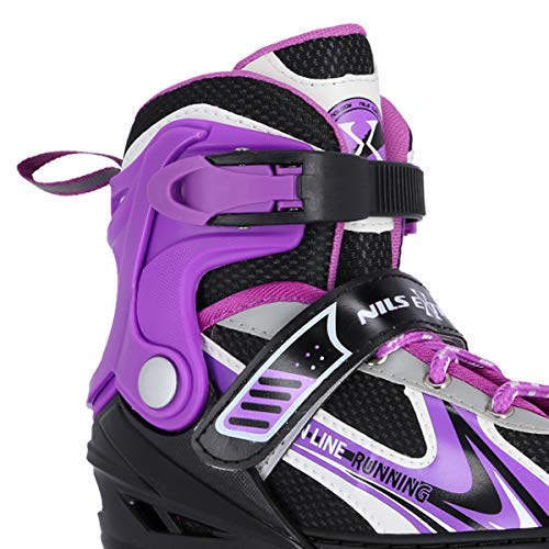 Patines en línea NILS 2 en 1 Legacy Lila ABEC7 talla 29-33 34-38 39-43 ajustable, 34-38