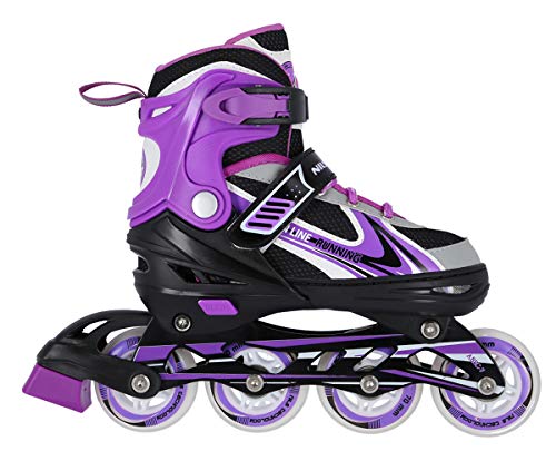 Patines en línea NILS 2 en 1 Legacy Lila ABEC7 talla 29-33 34-38 39-43 ajustable, 34-38