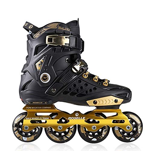 Patines en línea Roller Masculino Cuchillas Patines en línea Principiante Deportes al Aire Libre Entretenimiento Ejercicio for Hombres y Mujeres Roller Skates (Color : Black, Size : 35)