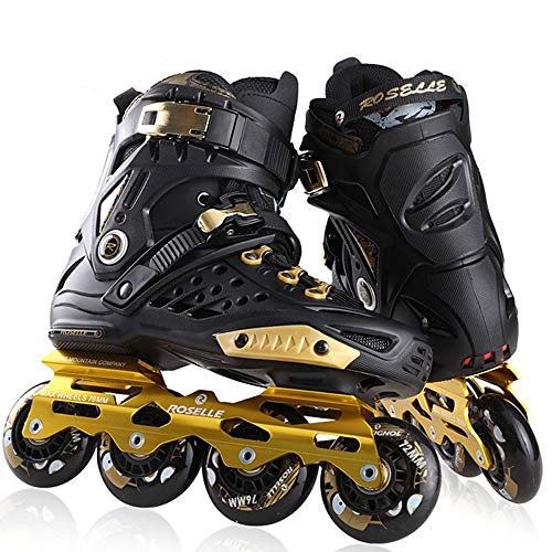 Patines en línea Roller Masculino Cuchillas Patines en línea Principiante Deportes al Aire Libre Entretenimiento Ejercicio for Hombres y Mujeres Roller Skates (Color : Black, Size : 35)