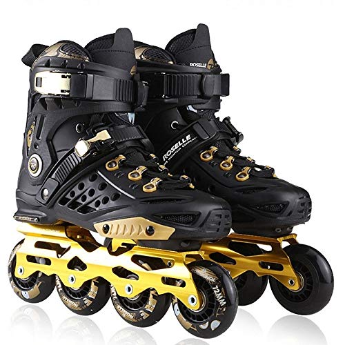 Patines en línea Roller Masculino Cuchillas Patines en línea Principiante Deportes al Aire Libre Entretenimiento Ejercicio for Hombres y Mujeres Roller Skates (Color : Black, Size : 35)