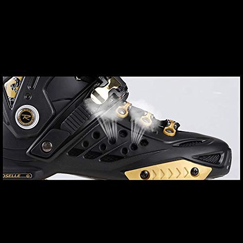 Patines en línea Roller Masculino Cuchillas Patines en línea Principiante Deportes al Aire Libre Entretenimiento Ejercicio for Hombres y Mujeres Roller Skates (Color : Black, Size : 35)