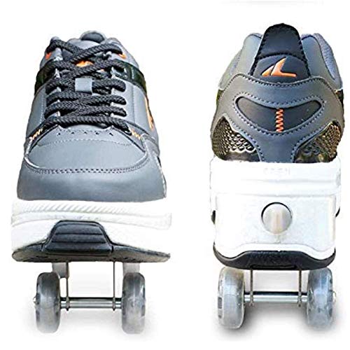 Patines, Zapatos con Ruedas Patines con Ruedas - Botas de Patinaje de Velocidad para Exteriores, Cuatro Rondas de Zapatos para Correr Patines con Ruedas, Zapatillas con Ruedas Zapatos con RU