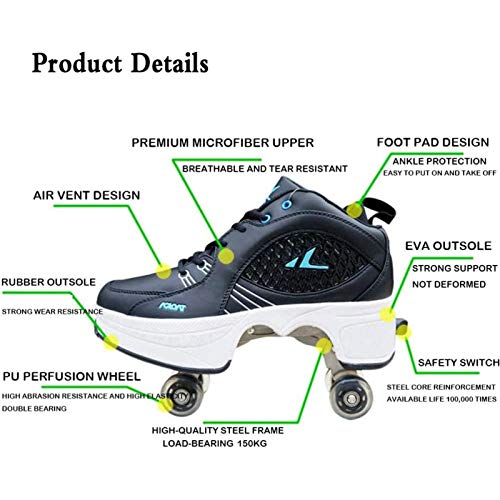 Patines, Zapatos con Ruedas Patines con Ruedas - Botas de Patinaje de Velocidad para Exteriores, Cuatro Rondas de Zapatos para Correr Patines con Ruedas, Zapatillas con Ruedas Zapatos con RU Patines, Zapatos con Ruedas Patines con Ruedas - Botas de Patinaje de Velocidad para Exteriores, Cuatro Rondas de Zapatos para Correr Patines con Ruedas, Zapatillas con Ruedas Zapatos con RU