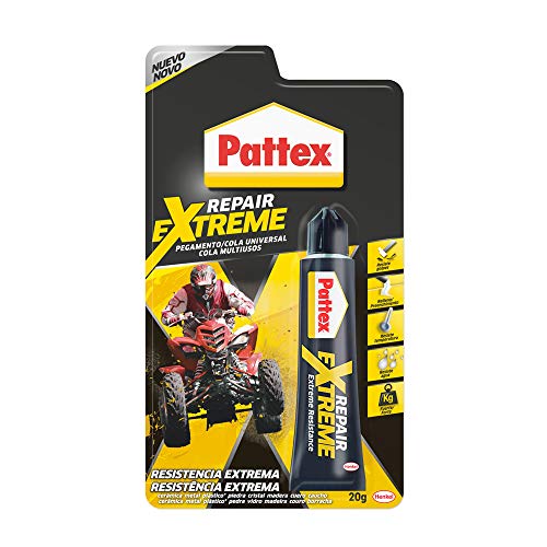 Pattex Repair Extreme, pegamento multiusos que no contrae, pegamento resistente a las vibraciones, pegamento extrafuerte para interiores y exteriores, 1 x 20 g, tubo Pattex Repair Extreme, pegamento multiusos que no contrae, pegamento resistente a las vibraciones, pegamento extrafuerte para interiores y exteriores, 1 x 20 g, tubo
