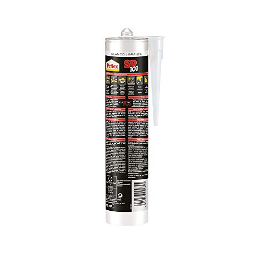 Pattex SP101 Original, Adhesivo Sellador para Interiores y Exteriores, Polímero Sellador Blanco Multimaterial, Sellador de Juntas en Cartucho, 1 x 280 ml