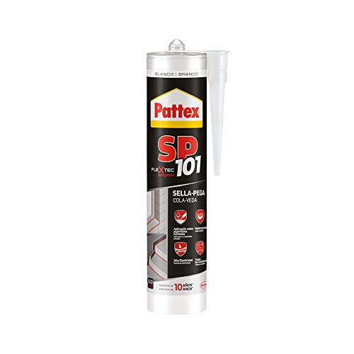 Pattex SP101 Original, Adhesivo Sellador para Interiores y Exteriores, Polímero Sellador Blanco Multimaterial, Sellador de Juntas en Cartucho, 1 x 280 ml