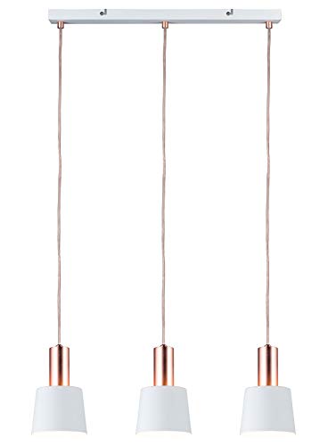 Paulmann Neordic Haldar - Lámpara colgante para lámpara de techo (230 V), color blanco y cobre mate Paulmann Neordic Haldar - Lámpara colgante para lámpara de techo (230 V), color blanco y cobre mate