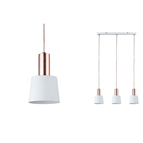 Paulmann Neordic Haldar - Lámpara colgante para lámpara de techo (230 V), color blanco y cobre mate Paulmann Neordic Haldar - Lámpara colgante para lámpara de techo (230 V), color blanco y cobre mate