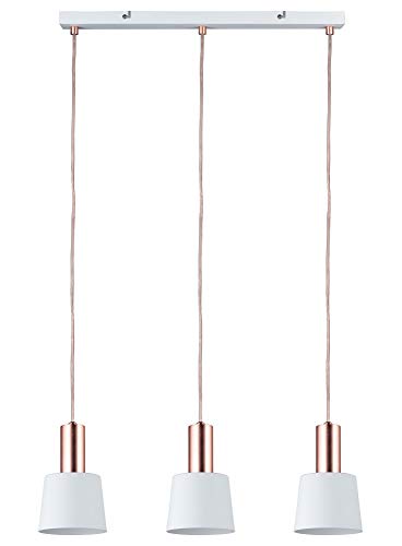 Paulmann Neordic Haldar - Lámpara colgante para lámpara de techo (230 V), color blanco y cobre mate Paulmann Neordic Haldar - Lámpara colgante para lámpara de techo (230 V), color blanco y cobre mate