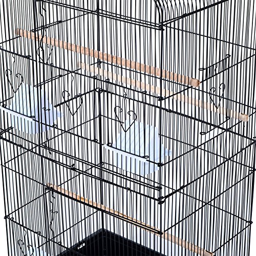 Pawhut Jaula para Pájaros Pajarera para Pájaro Loro Canario Periquito Jaula Metálica para Mascota Aves Marco Acero 47.5x36x91cm