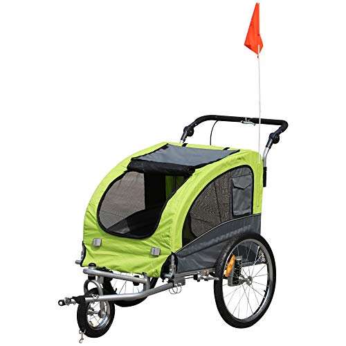 Pawhut Remolque Bicicleta Perros Carro Cochecito para Transporte Mascota 2 en 1 con Barra de Paseo Amortiguador Rueda Giratoria 360° Reflectores Carga Máx. 30kg Pawhut Remolque Bicicleta Perros Carro Cochecito para Transporte Mascota 2 en 1 con Barra de Paseo Amortiguador Rueda Giratoria 360° Reflectores Carga Máx. 30kg