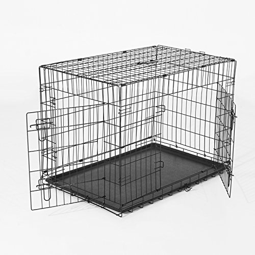 Pawhut Transportin Perros 106x71x76 cm 2 Puertas Jaula con Asa Transporte Reja de Alambre de Hierro Pawhut Transportin Perros 106x71x76 cm 2 Puertas Jaula con Asa Transporte Reja de Alambre de Hierro