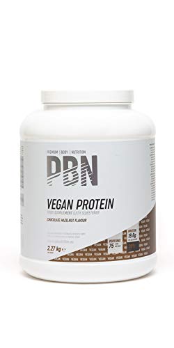 PBN - Bote de proteínas para veganos, 2.27 kg (sabor chocolate con avellanas)