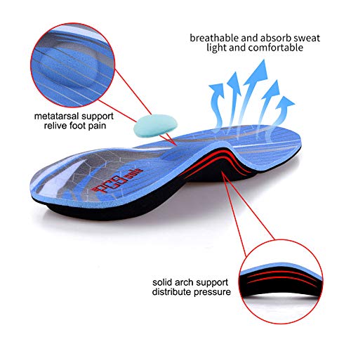 PCSsole Plantillas Ortopedicas-Plantillas para pies planos, dolor en los pies, fascitis plantar, dolor de talón, Espolones, para hombres y mujeres EU38-39(25cm)