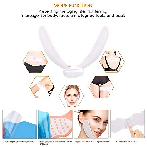 Peahop Mascarillas EMS Masajeador de Estiramiento Facial Estimulador electrónico de Pulso Muscular V Rostro Adelgazante Masajeador de Belleza de Doble mentón Peahop Mascarillas EMS Masajeador de Estiramiento Facial Estimulador electrónico de Pulso Muscular V Rostro Adelgazante Masajeador de Belleza de Doble mentón