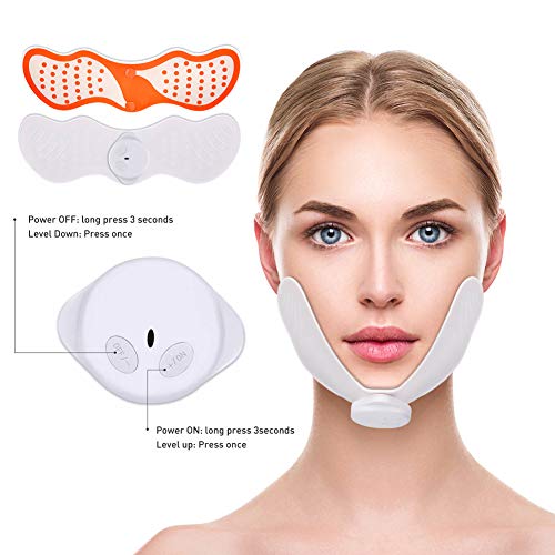 Peahop Mascarillas EMS Masajeador de Estiramiento Facial Estimulador electrónico de Pulso Muscular V Rostro Adelgazante Masajeador de Belleza de Doble mentón