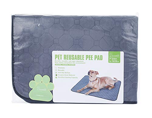 Pecute Empapadores Perros 2 PCS Almohadillas de Entrenamiento para Perros Toallitas de Entrenamiento Pañales Lavable Ultraabsorbente Reutilizables Empapadores Antideslizante (L 90x70cm)