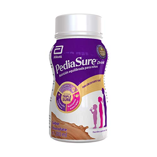 PediaSure drink – Batido para Niños, Sabor Chocolate, con Proteínas, Vitaminas y Minerales - Pack 4 botellas x 200 ml