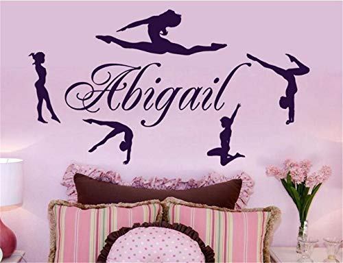 pegatina de pared frases Nombre personalizable Gimnasia rítmica Atleta Chica Bailarina Sala Decoración para el hogar Arte sala de estar dormitorio para niñas sala de baile