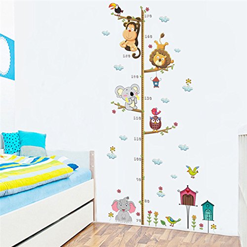 Pegatina pared medidor altura animales para dormitorios bebes infantiles cuartos de juegos de OPEN BUY