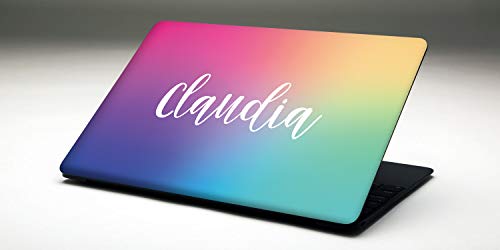Pegatina Personalizada con Texto de Vinilo Adhesivo para Portátil de 15" y 15,6" (38cm x 26cm), Vinilos Decorativos para Portátiles, Acabado Brillo Pegatina Personalizada con Texto de Vinilo Adhesivo para Portátil de 15" y 15,6" (38cm x 26cm), Vinilos Decorativos para Portátiles, Acabado Brillo