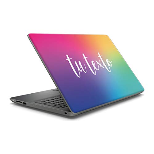 Pegatina Personalizada con Texto de Vinilo Adhesivo para Portátil de 15" y 15,6" (38cm x 26cm), Vinilos Decorativos para Portátiles, Acabado Brillo Pegatina Personalizada con Texto de Vinilo Adhesivo para Portátil de 15" y 15,6" (38cm x 26cm), Vinilos Decorativos para Portátiles, Acabado Brillo