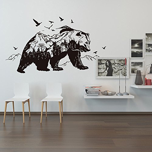 Pegatina vinilica Adhesivo Siluetas Oso en Grises Decoracion caravanas, autocaravanas,Furgonetas, escaparates, Habitaciones 90 x 60 cm CHPYHOME Pegatina vinilica Adhesivo Siluetas Oso en Grises Decoracion caravanas, autocaravanas,Furgonetas, escaparates, Habitaciones 90 x 60 cm CHPYHOME
