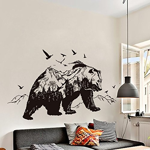 Pegatina vinilica Adhesivo Siluetas Oso en Grises Decoracion caravanas, autocaravanas,Furgonetas, escaparates, Habitaciones 90 x 60 cm CHPYHOME Pegatina vinilica Adhesivo Siluetas Oso en Grises Decoracion caravanas, autocaravanas,Furgonetas, escaparates, Habitaciones 90 x 60 cm CHPYHOME