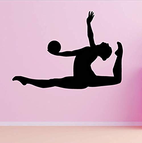 Pegatinas De Pared Calcomanías Deportivas De Salto De Bola De Gimnasia Rítmica Niños Niñas Dormitorio Sala De Estar Murales De Gimnasio 60X42cm