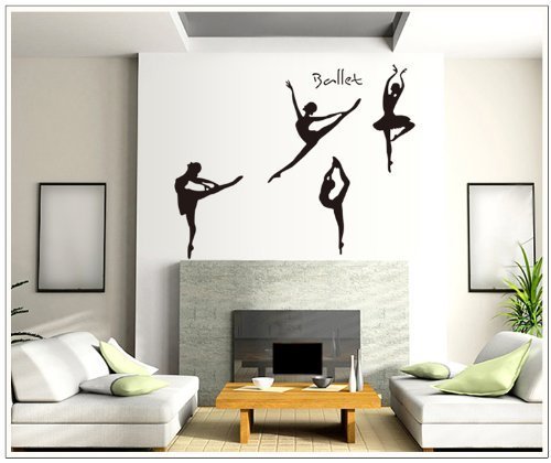 Pegatinas de Pared Pegatinas de Vinilo de Bailarinas para Dormitorio y Salón Decoración de Pared