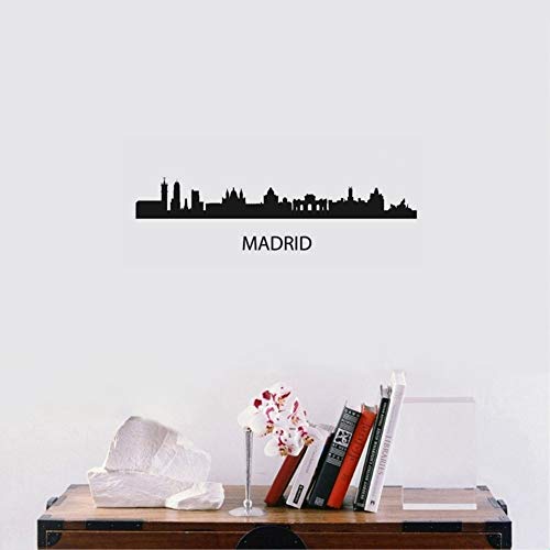 pegatinas decorativas pared Madrid City Decal Landmark Skyline Sketch Decals Poster Parede Home Decor Sticker for living room