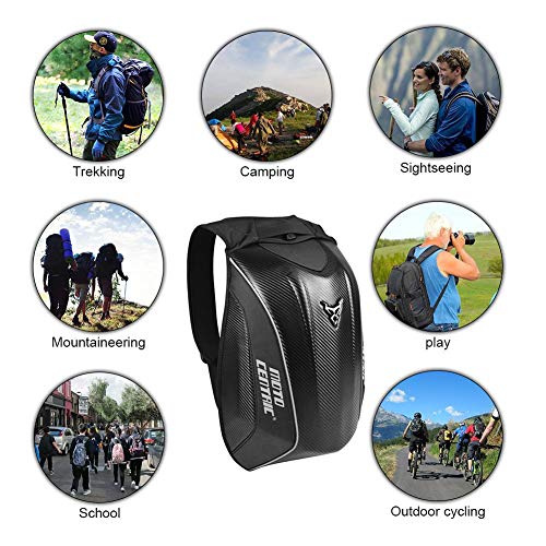 pegtopone Mochila Moto Fibra De Carbon Impermeable Concha Dura Bolsa De Cola Montando Tortuga Bolsa De Almacenamiento MC Rider Diseño De Mango Único para Hombres Viaje Cámping Ciclismo pegtopone Mochila Moto Fibra De Carbon Impermeable Concha Dura Bolsa De Cola Montando Tortuga Bolsa De Almacenamiento MC Rider Diseño De Mango Único para Hombres Viaje Cámping Ciclismo
