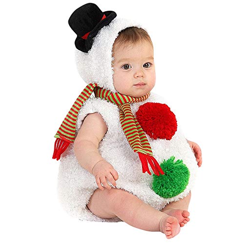 Pelele Navidad Bebe niño niña Conjunto Mameluco de Felpa + Bufanda recién Nacido bebé Mono con Capucha Mono de muñeco de Nieve Disfraz Navidad 0-24 Meses