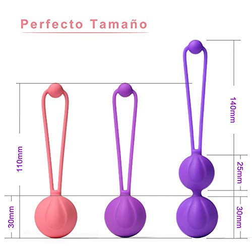 Pelepas 3 Bolas Kit Ejercitador de Entrenamiento para Apretar y Tonificar el Suelo Pélvico Bolas Chinas De La Salud | Tonificar los Músculos de Kegel Y Prosblemas de la Incontinencia