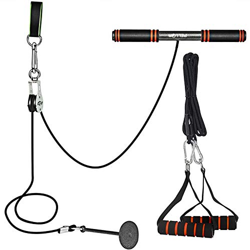 PELLOR Accesorio de Entrenamiento para Antebrazos, Ejercitador de la Mano, Entrenador de Resistencia de Rodillos Equipo para Ejercicios de Entrenamiento de Fuerza con Brazos y Cuerdas