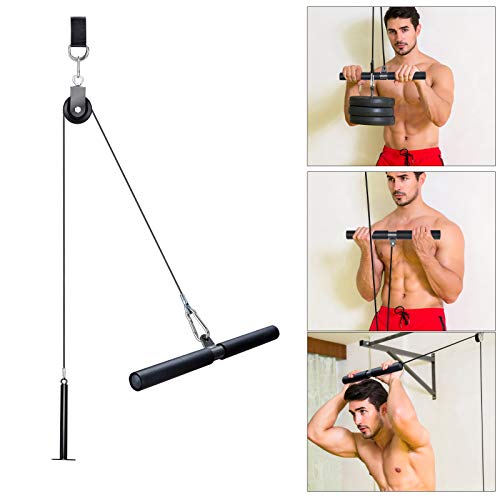 PELLOR Accesorio de Entrenamiento para Antebrazos,12PCS Accesorios Poleas Gimnasio, Entrenador de Resistencia de Rodillos Equipo para Ejercicios de Entrenamiento de Fuerza con Brazos y Cuerdas