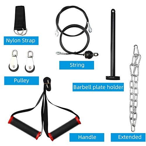 PELLOR Poleas Gimnasio para Casa, Accesorio de Entrenamiento para Antebrazos,Entrenador de Resistencia de Rodillos Equipo para Ejercicios de Entrenamiento de Fuerza con Brazos y Cuerdas