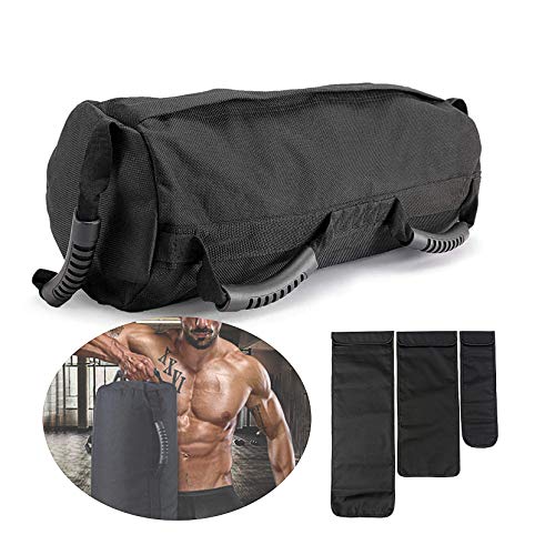 PELLOR Sandbag, Saco Peso Fitness Saco de Arena para Entrenamiento de 0 a 27 kg, Peso Ajustable Power Bag Ideal para Fitness Funcional y Potenciamiento Muscular