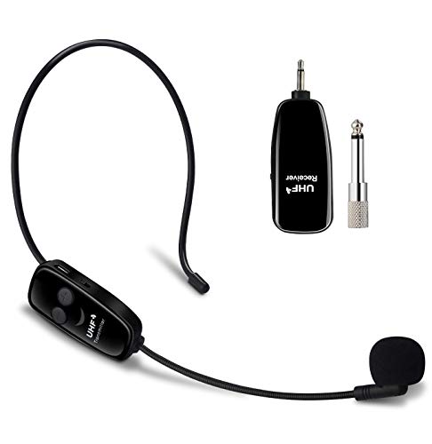 PELLOR UHF Micrófono Inalámbrico con Diadema, Micrófono Inalámbrico 2 en 1 para Amplificador de Voz, Transmisión Inalámbrica Estable 50m, Ideal para Ayuda Turístico,Rendimiento,Discurso PELLOR UHF Micrófono Inalámbrico con Diadema, Micrófono Inalámbrico 2 en 1 para Amplificador de Voz, Transmisión Inalámbrica Estable 50m, Ideal para Ayuda Turístico,Rendimiento,Discurso