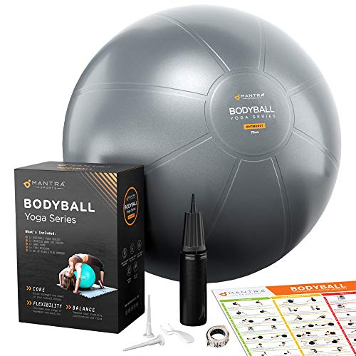 Pelota de Pilates | Balón de Ejercicio | Bola de Embarazada, Yoga, Fitness y Gimnasio - 55cm / 65cm / 75cm Fitball Silla Equilibrio – Extra Gruesa, Antideslizante & Anti Explosión – con Bomba y Guía Pelota de Pilates | Balón de Ejercicio | Bola de Embarazada, Yoga, Fitness y Gimnasio - 55cm / 65cm / 75cm Fitball Silla Equilibrio – Extra Gruesa, Antideslizante & Anti Explosión – con Bomba y Guía