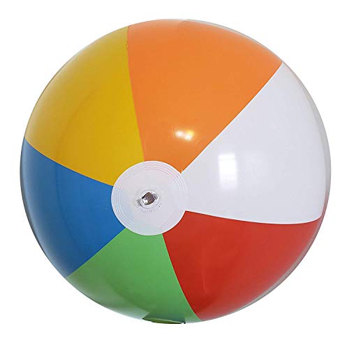 Pelota de playa inflable gigante de 6 pies, para la piscina, la playa, las fiestas de verano y los regalos | 1 gigante gigante explota las pelotas de playa de color arco iris, 72 cm de altura